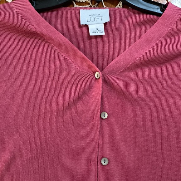 Ann Taylor Loft 100% silk knit cardigan button down jacket size S - Picture 10 of 12